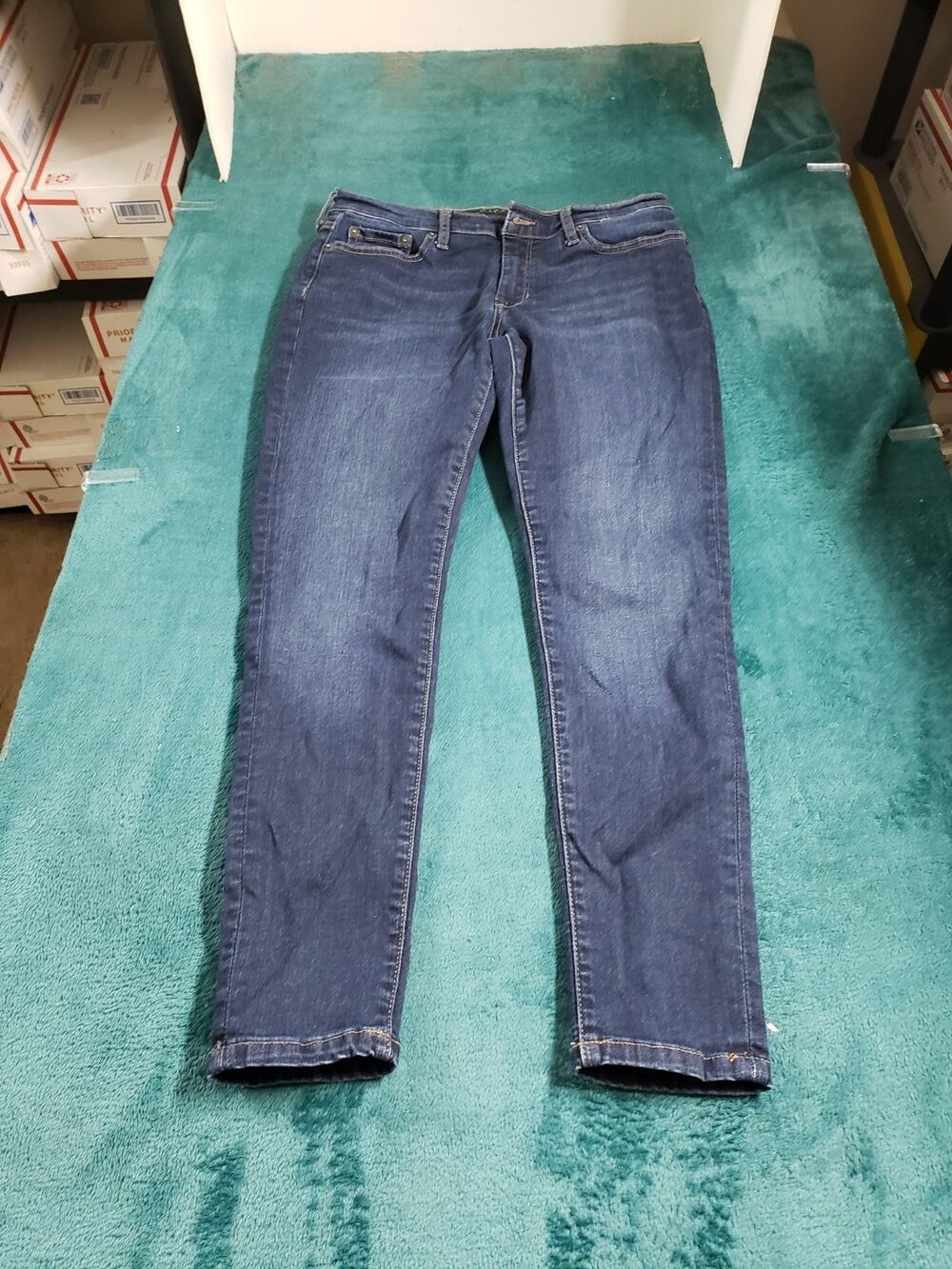 Banana Republic Jeans Size 8 Petite Women Blue Pants Stretch Mid Rise Skinny
